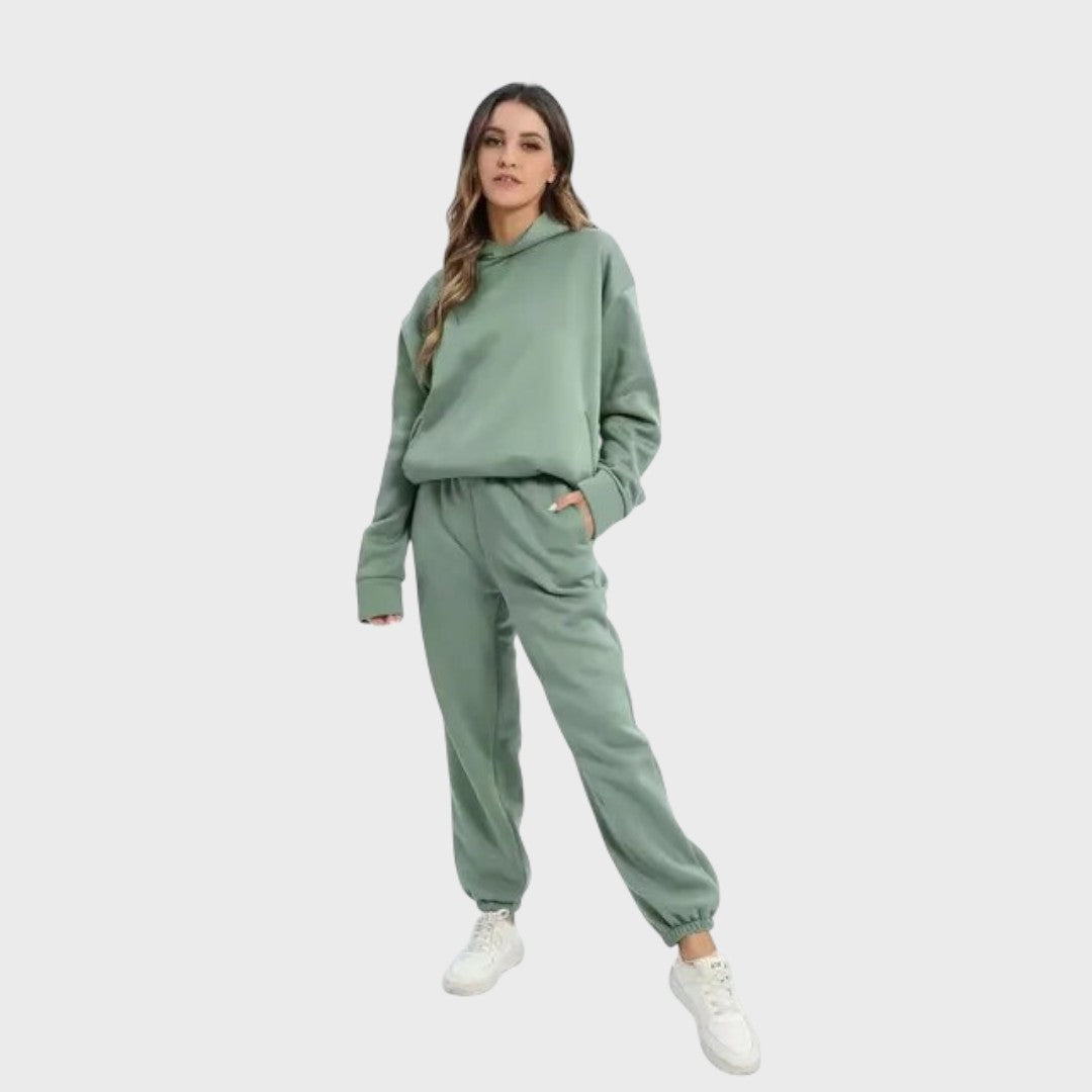 Flow | Set de damă cu pulover cu glugă și pantaloni de trening