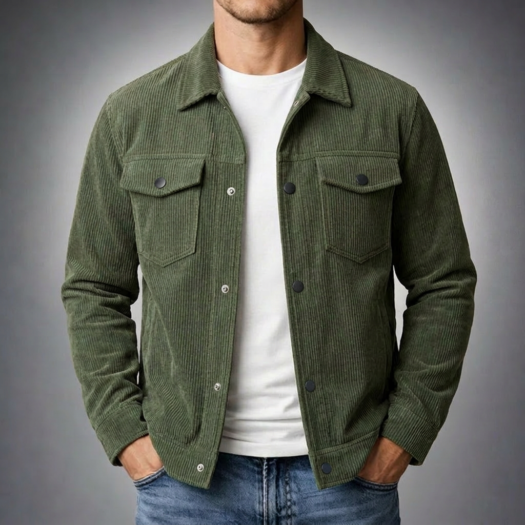 Alexandru - Corduroy Button-Up Shirt Jacket