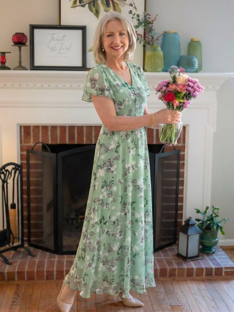 Ismeria | Rochie Maxi din Chiffon Floral