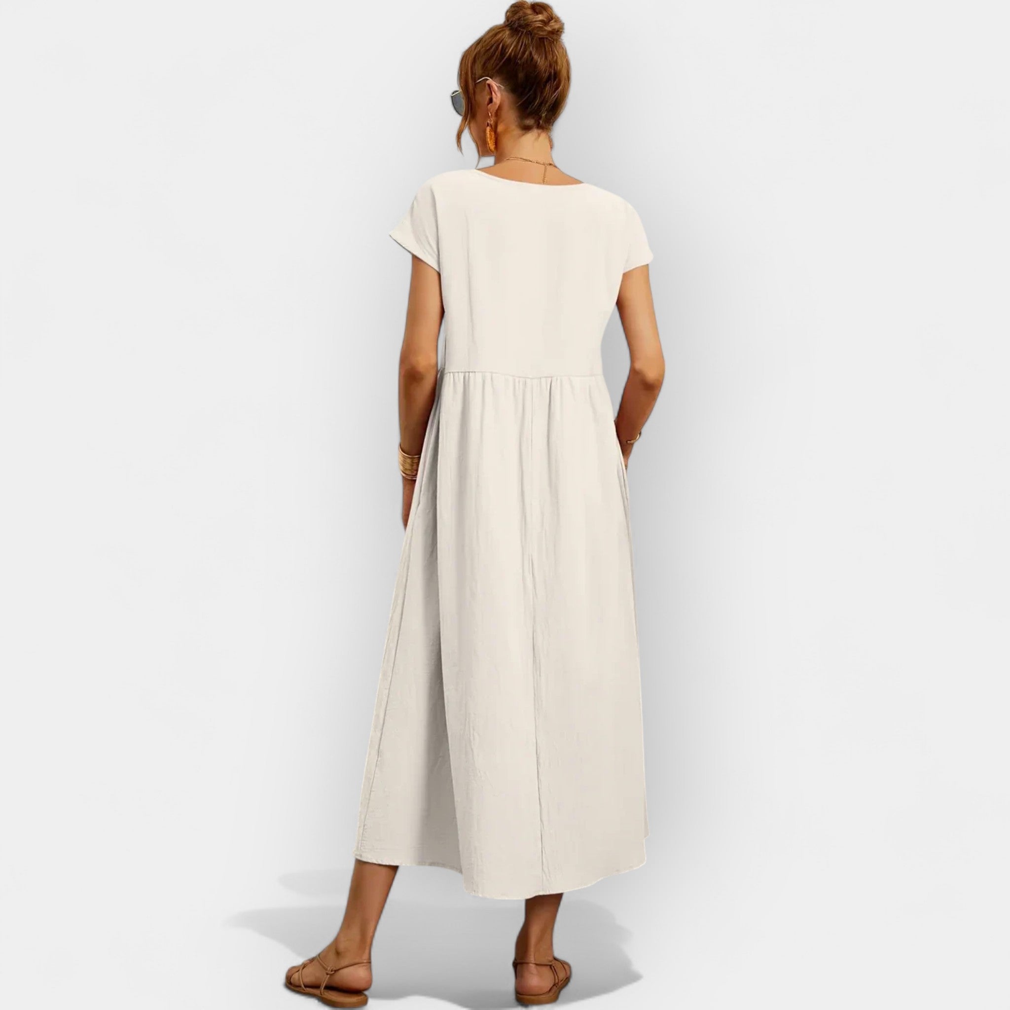 Rochie ușoară din bumbac cu buzunare
