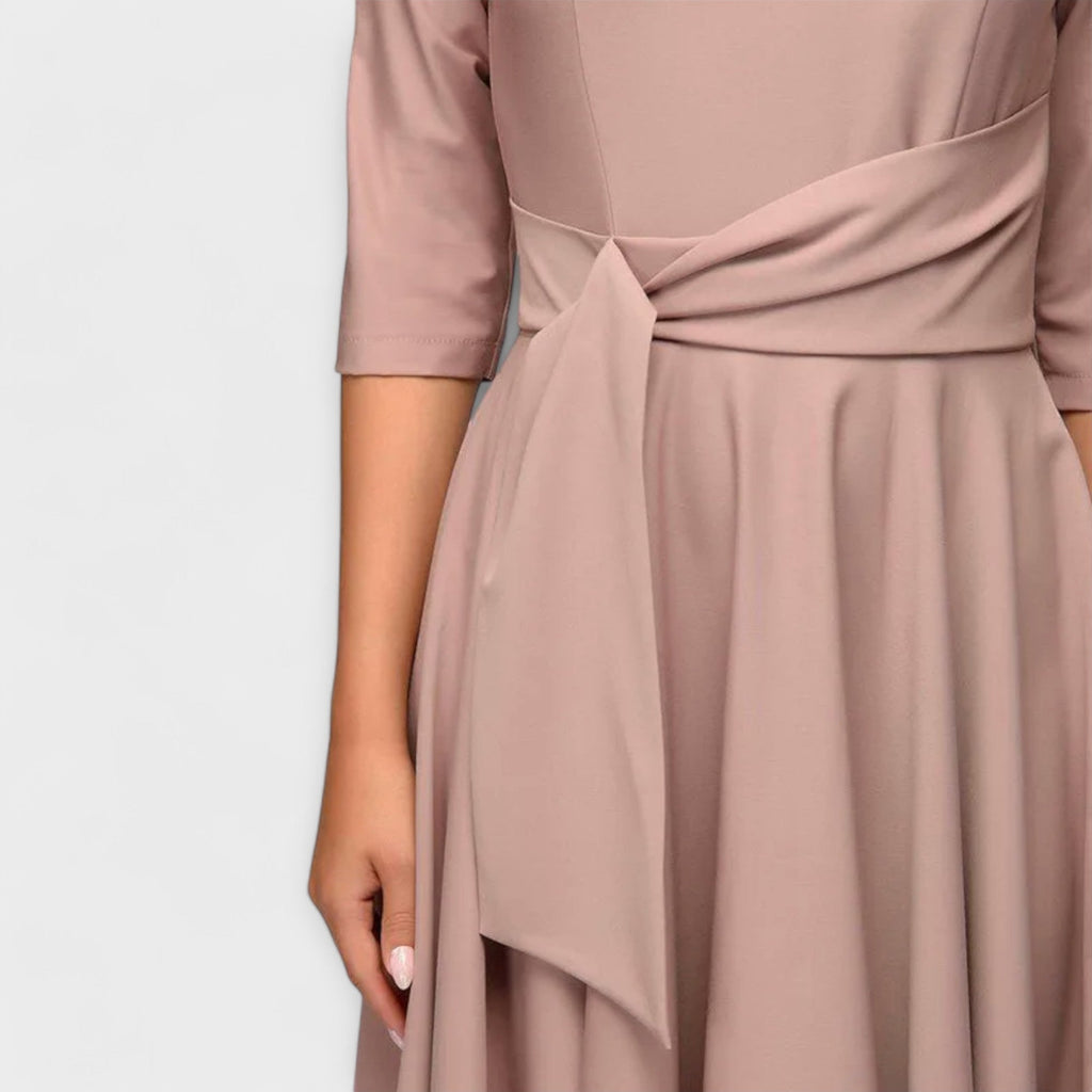 Ana - Rochie midi elegantă cu curea în talie