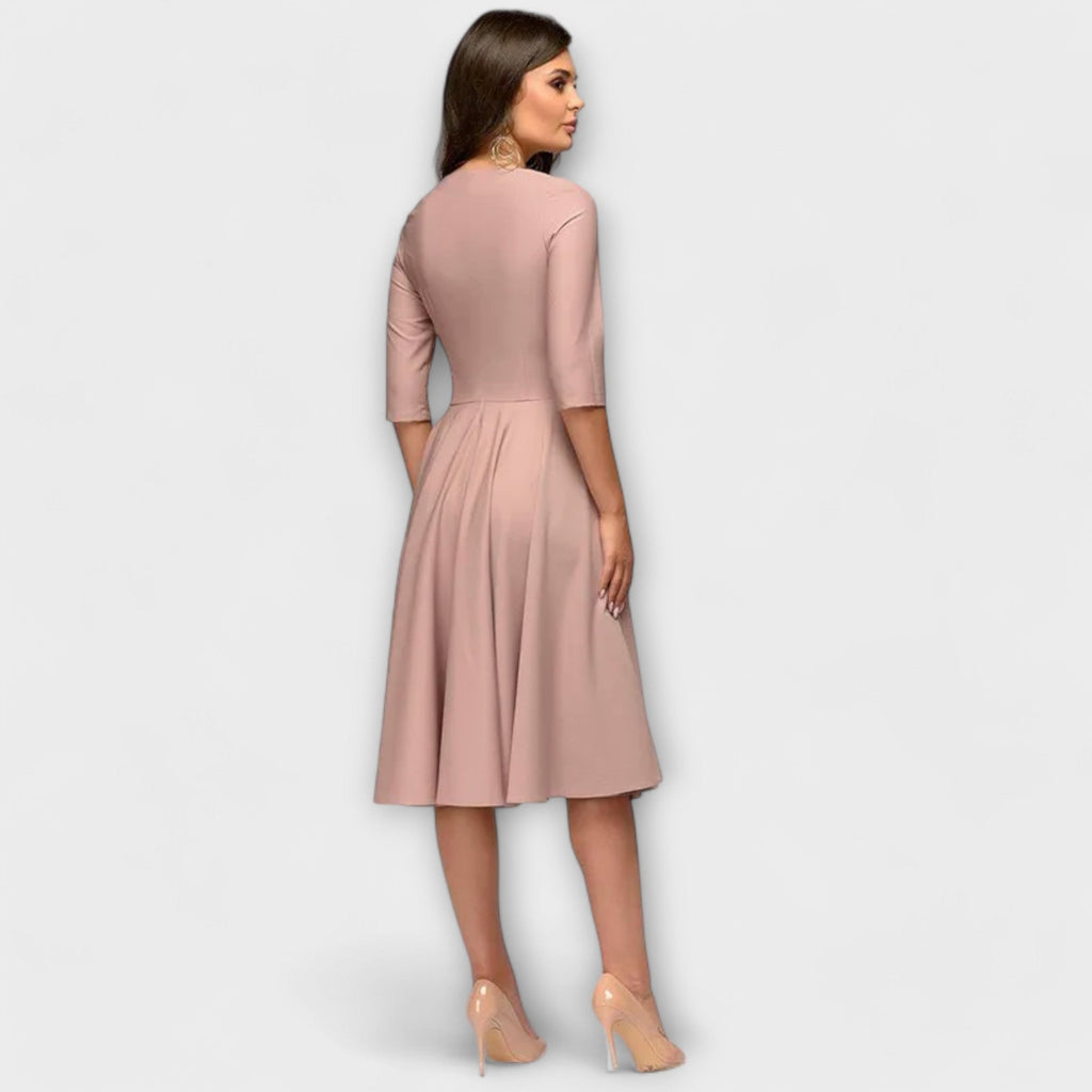 Ana - Rochie midi elegantă cu curea în talie