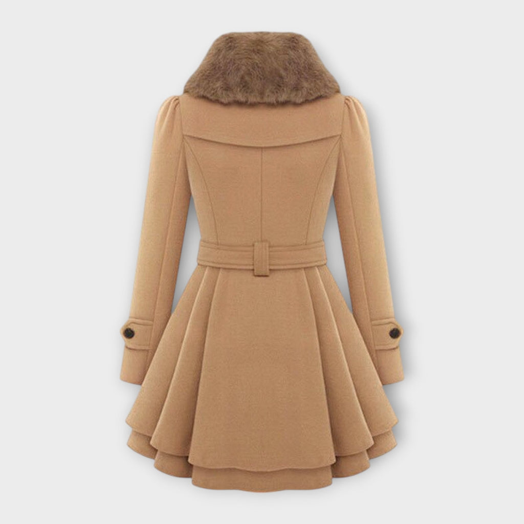 Emma - Palton elegant cu guler din blană artificială