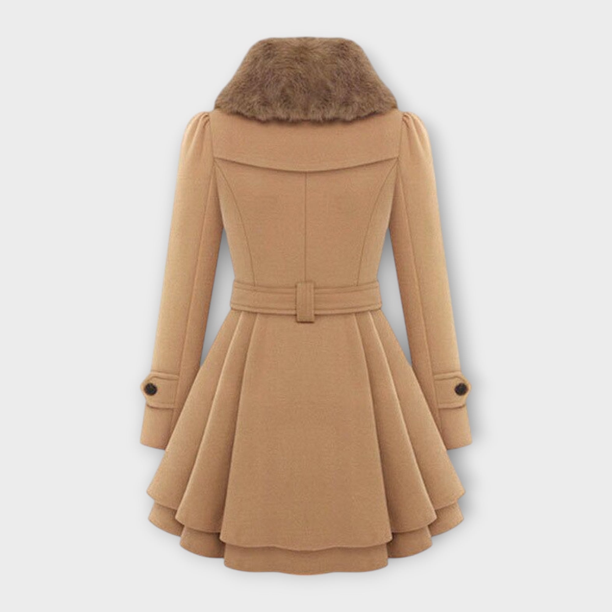 Emma - Palton elegant cu guler din blană artificială