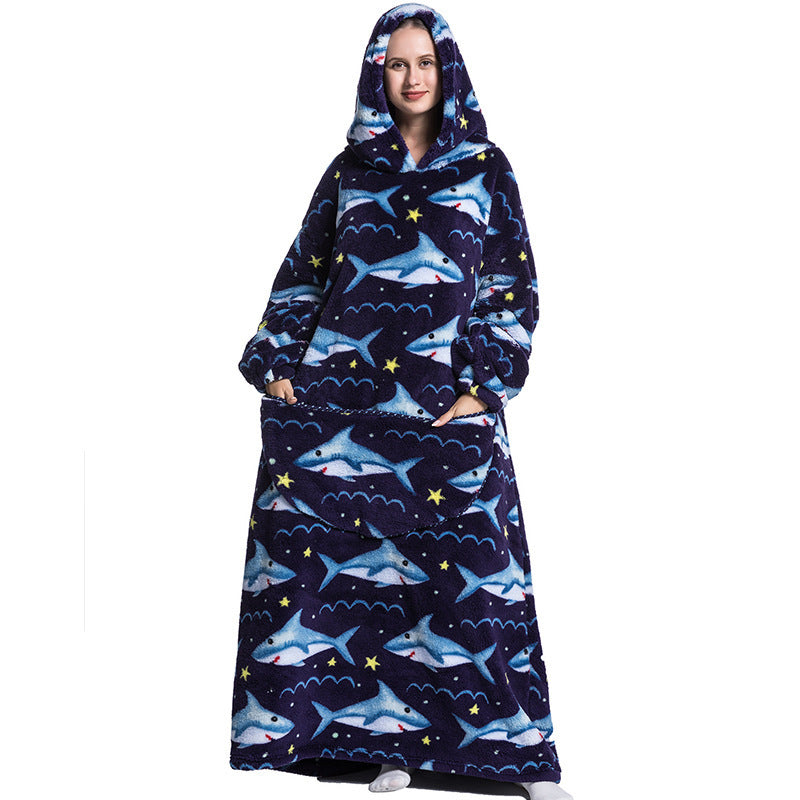 HugWear™ | Starry Shark Oversized Hoodie Blanket