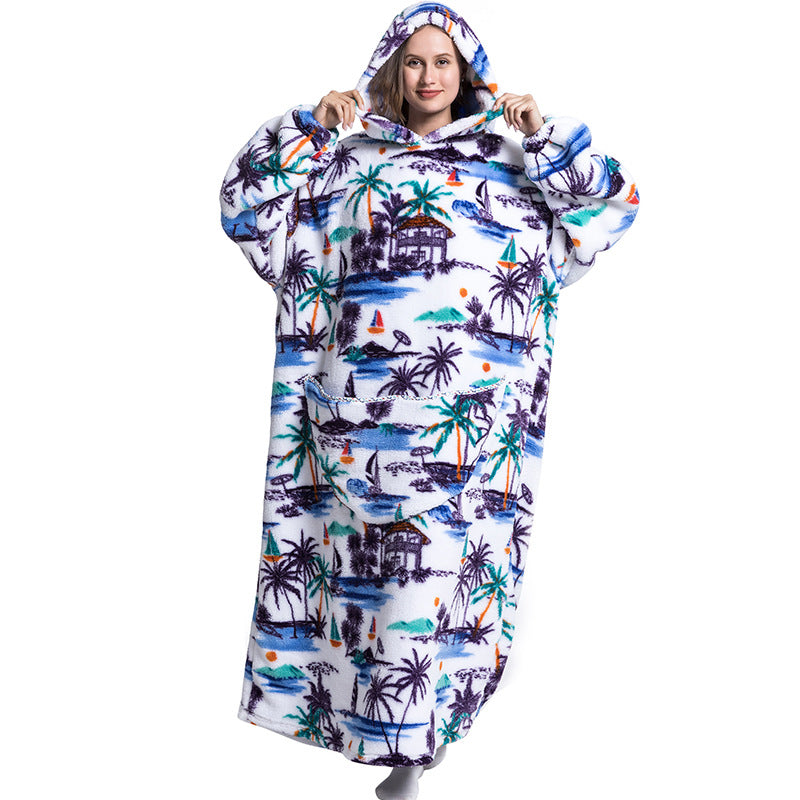 HugWear™ | Tropical Escape Oversized Hoodie Blanket