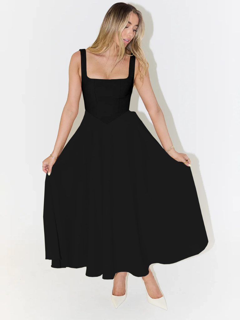 Rochie midi elegantă cu siluetă romantică