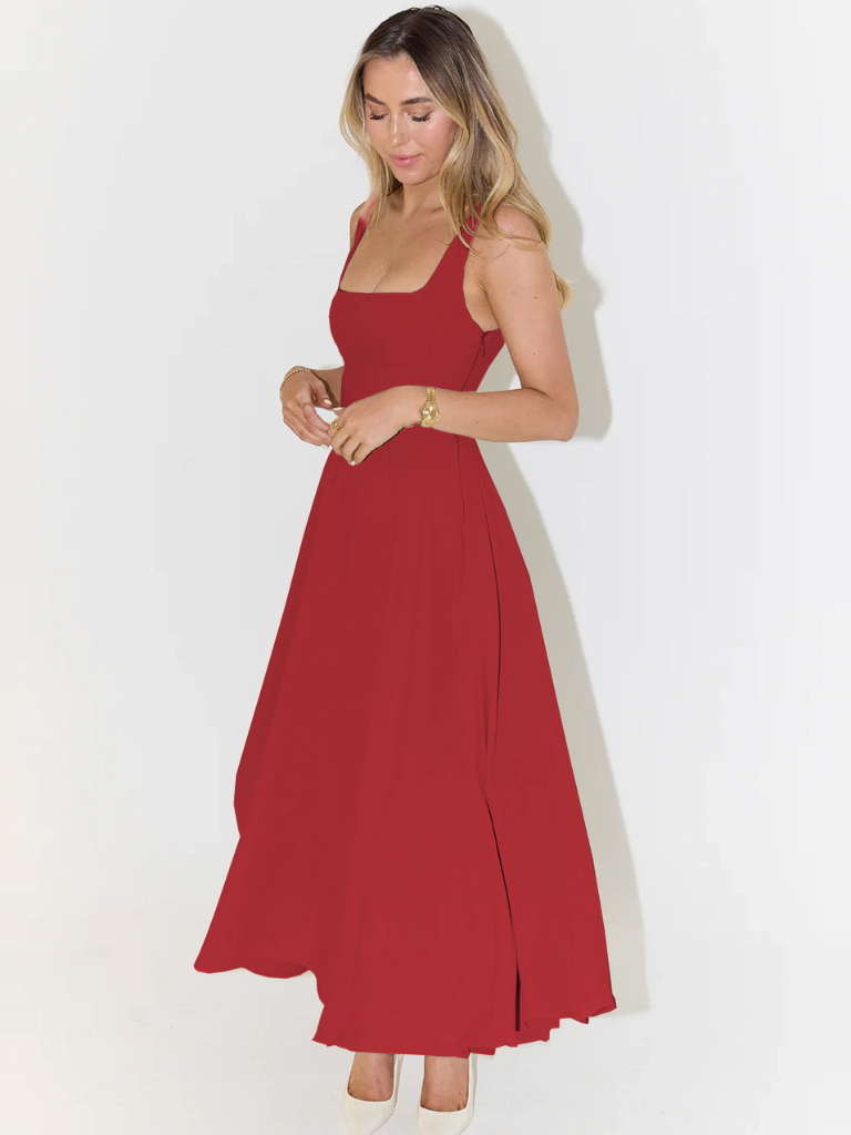 Rochie midi elegantă cu siluetă romantică