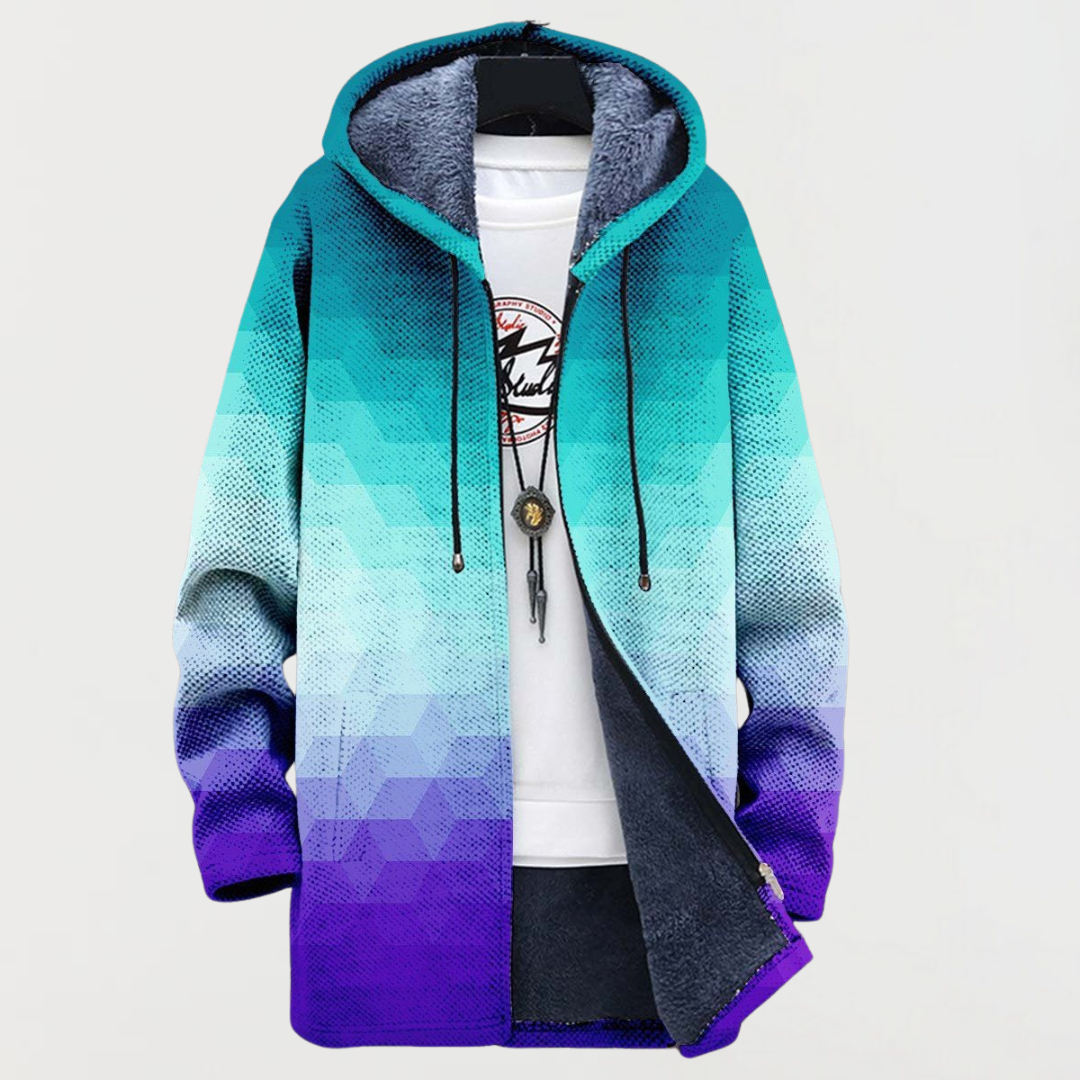 Jacket with Hexagonal Gradient Pattern