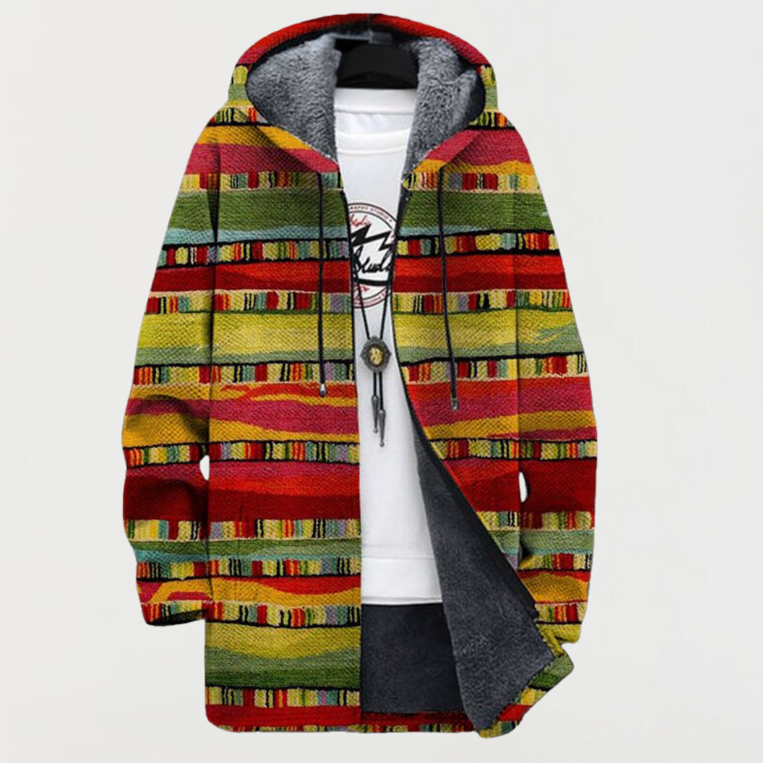 Cardigan with Ethnic Patterns