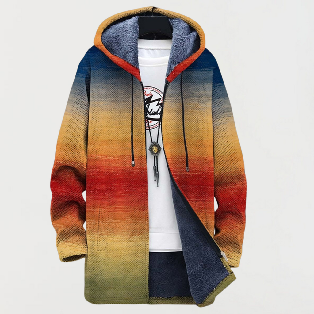 Pulover cu model apus de soare în gradient