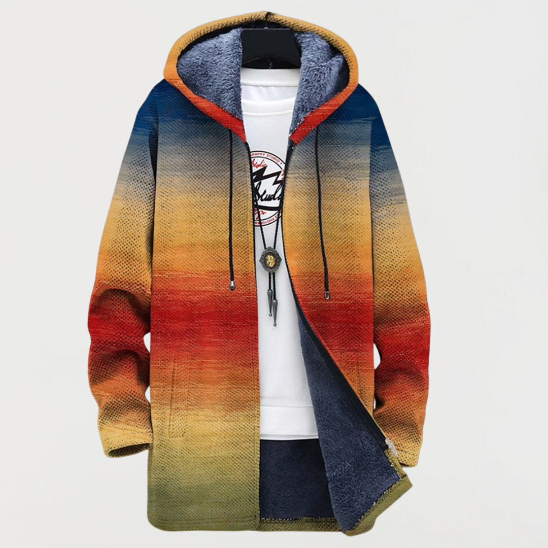 Pulover cu model apus de soare în gradient