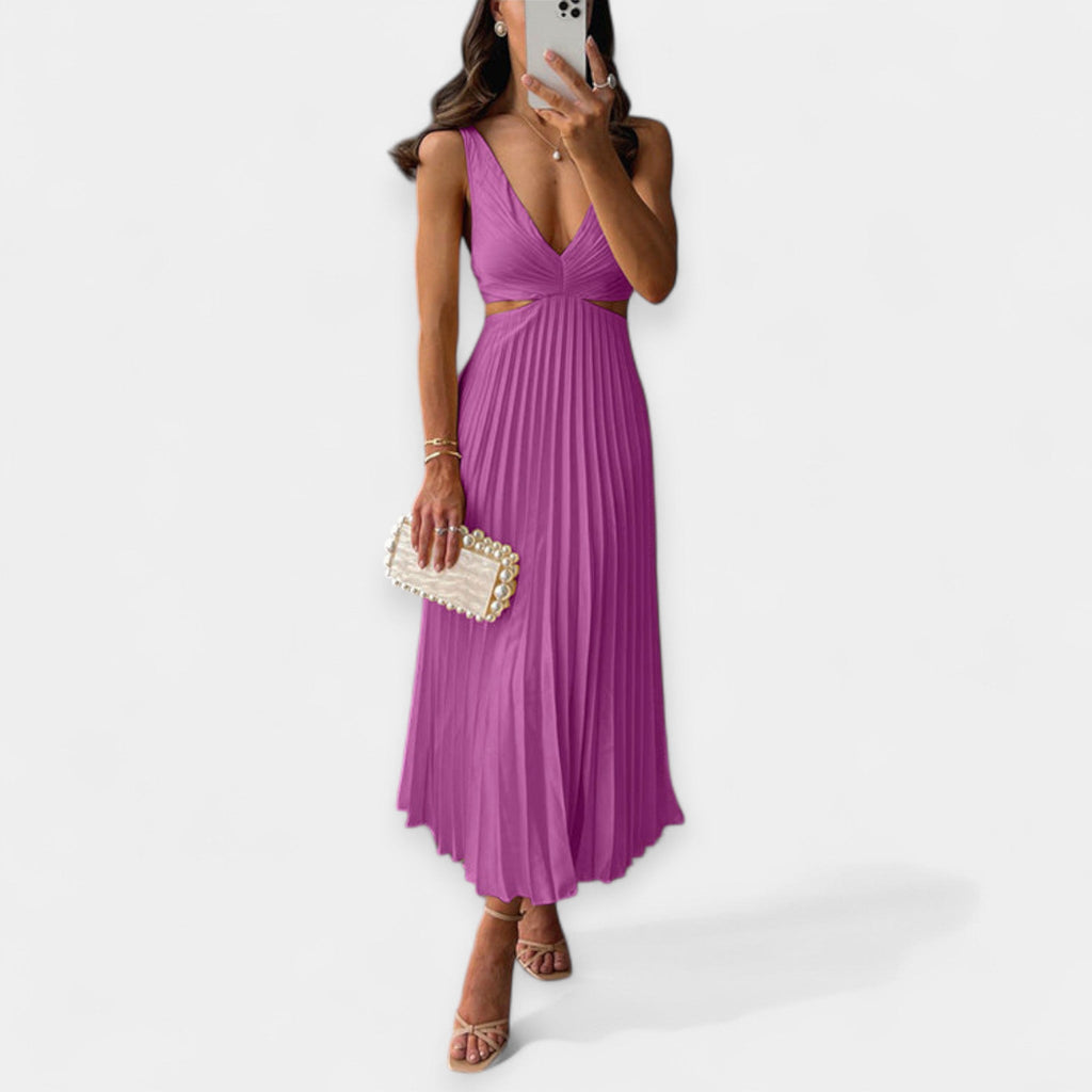 Rochie maxi cu design plisat