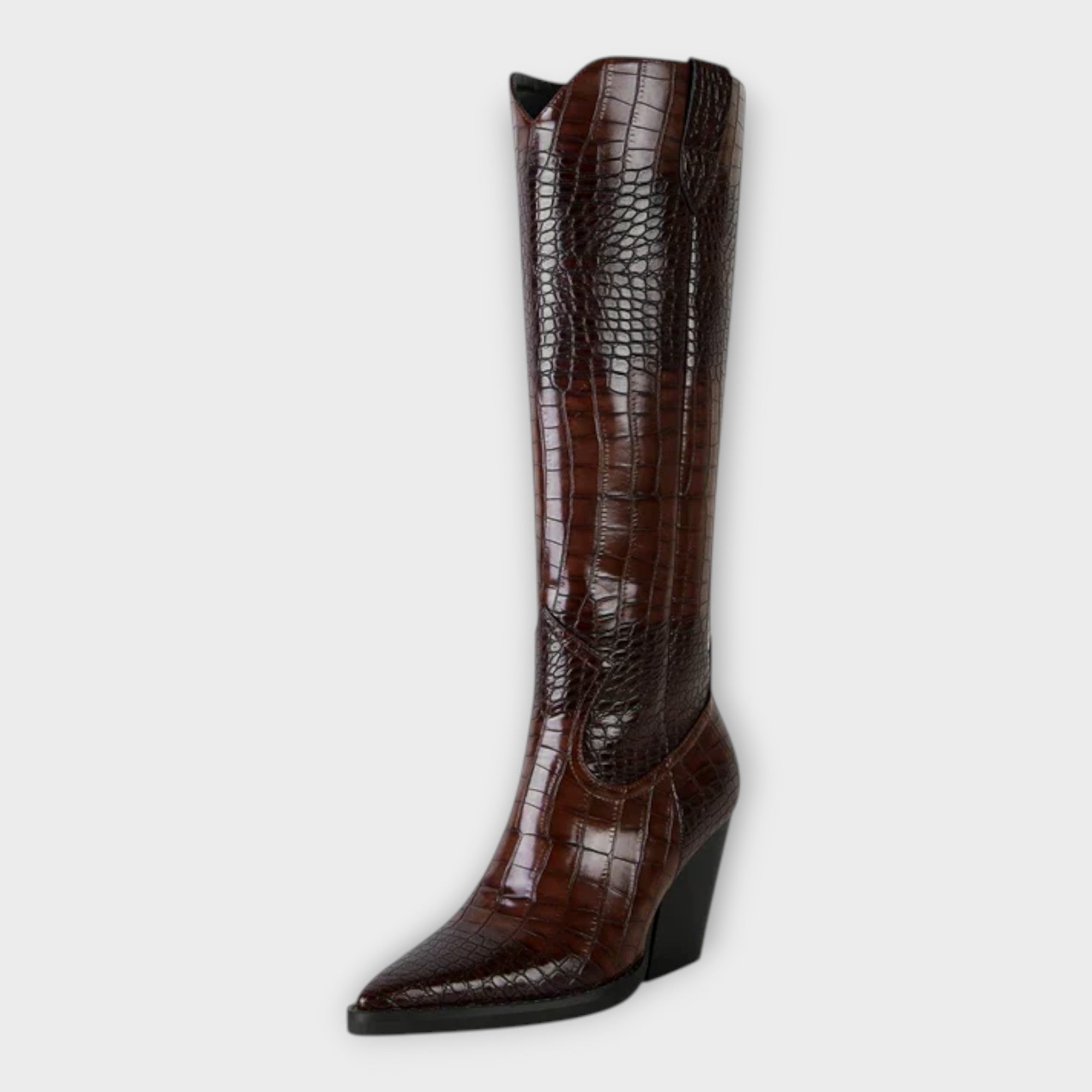 Camila | Boots with Crocodile Design and Elegant Daily Heel