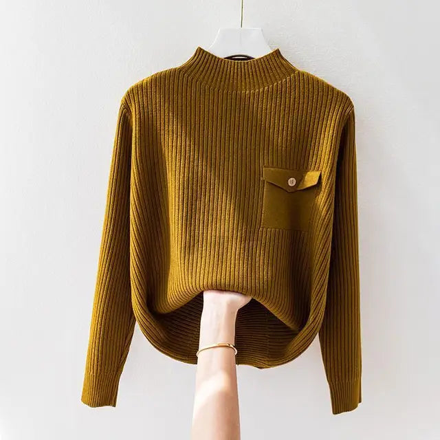 Pulover elegant cu guler