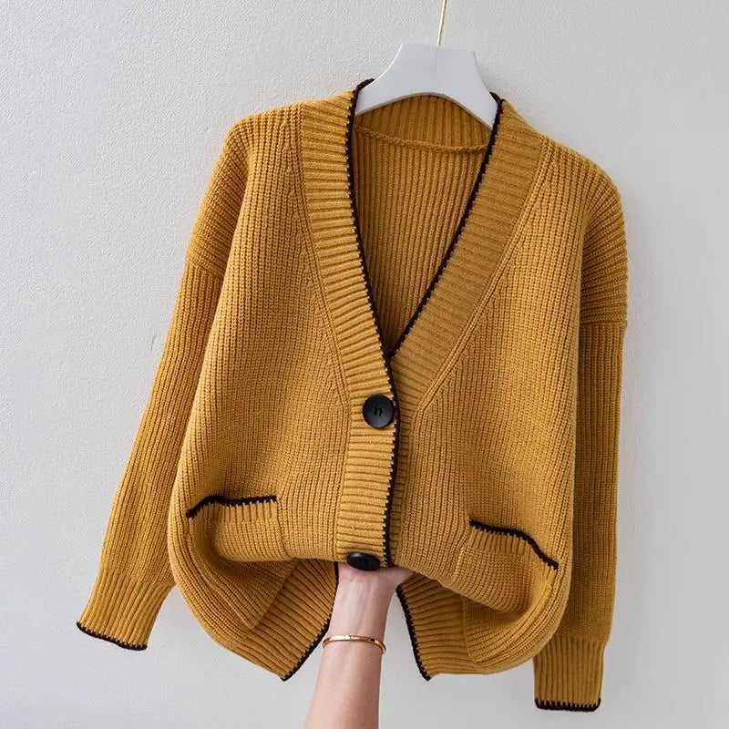 Vestă elegantă tricotată supradimensionată