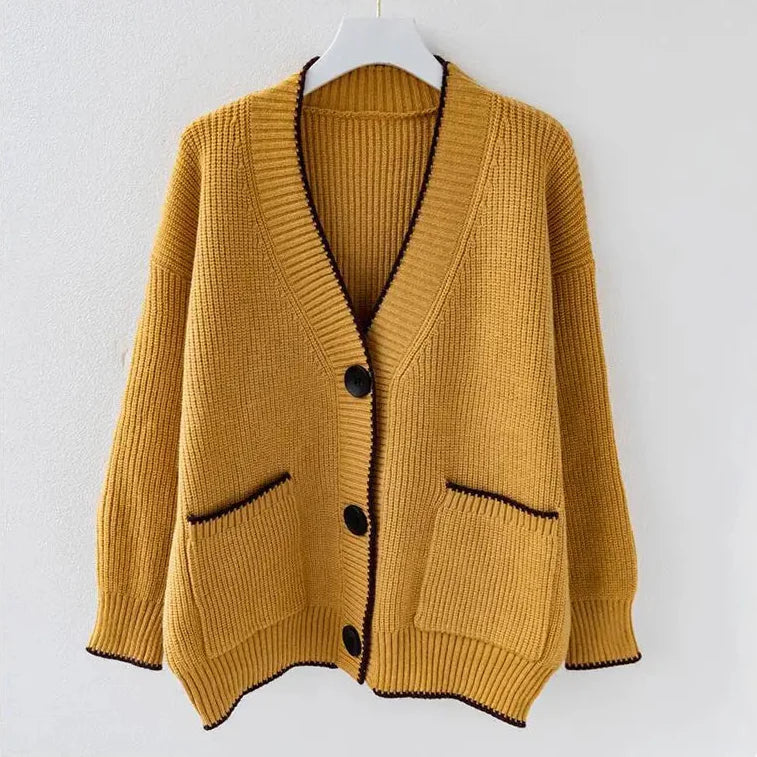 Vestă elegantă tricotată supradimensionată