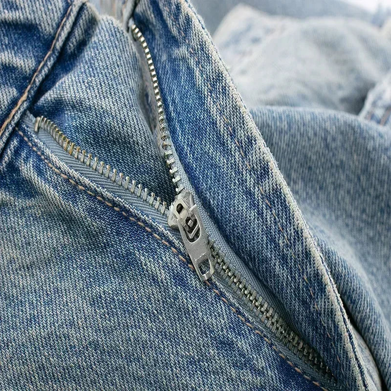 Ava™ | Distressed Patchwork Jeans
