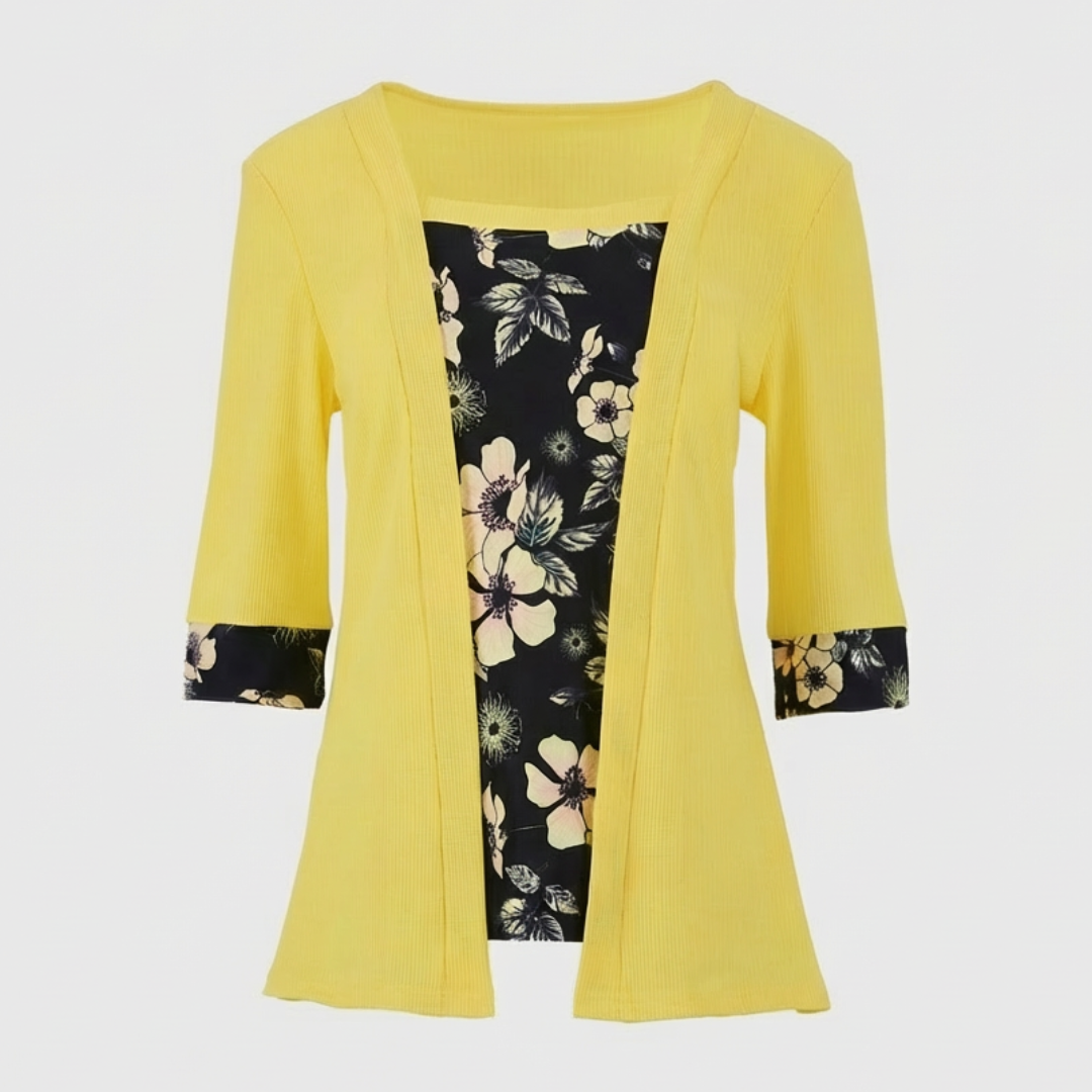 Cardigan Floral Stratificat – Top Tip Sacou Elegant 2 în 1