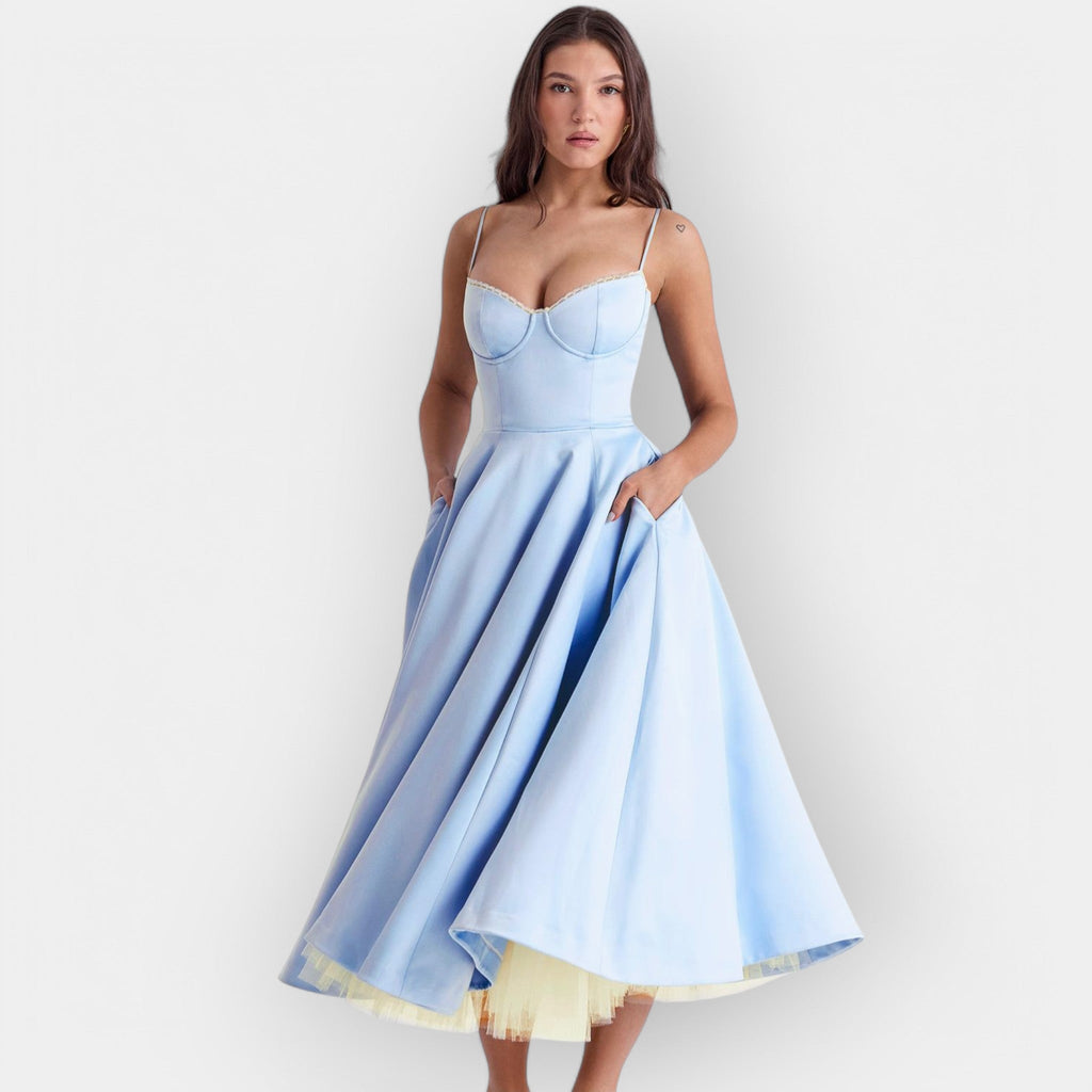 Rochie midi elegantă cu linie elegantă