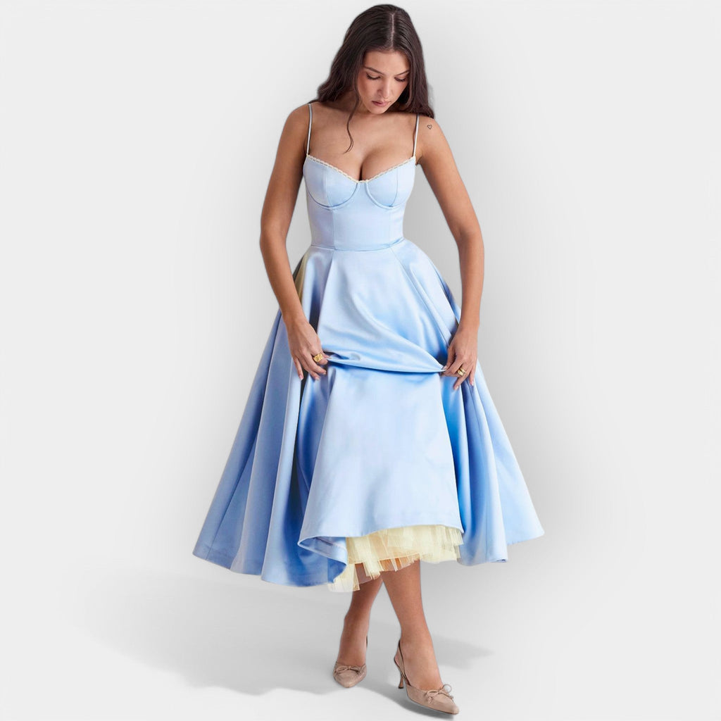 Rochie midi elegantă cu linie elegantă