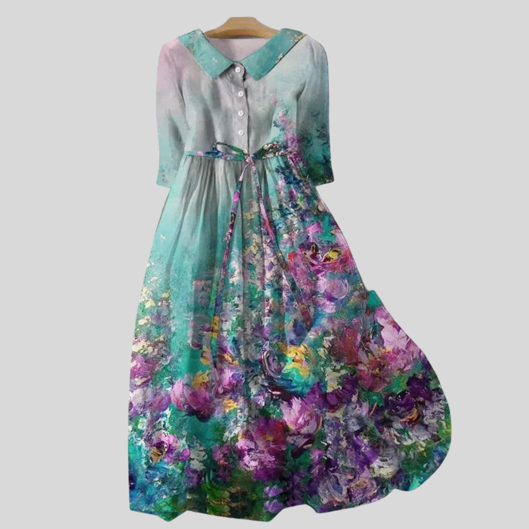 Rochie cu flori și model degradat