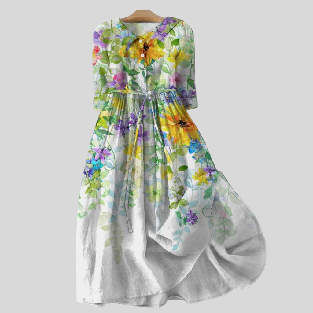 Rochie florală cu acuarelă