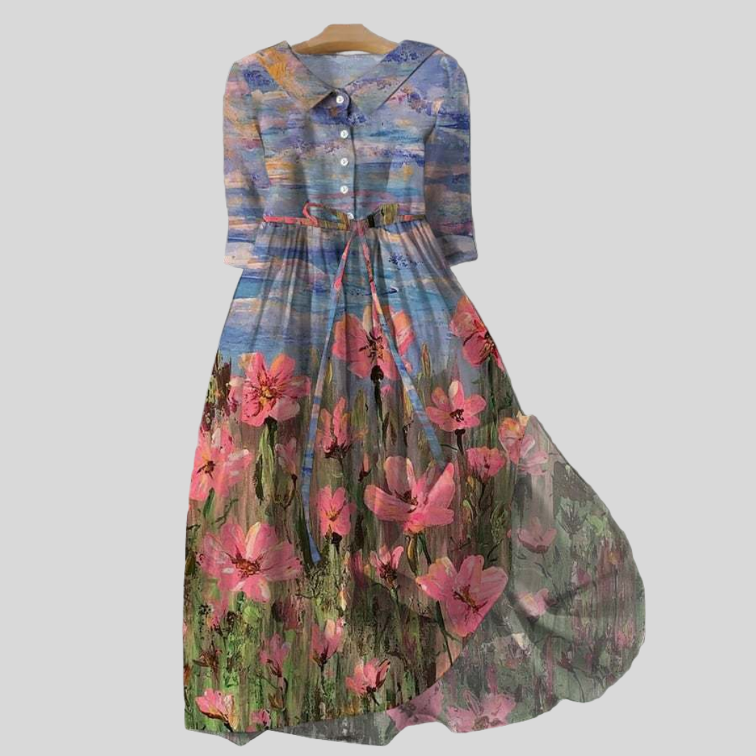 Rochie elegantă cu model impresionist