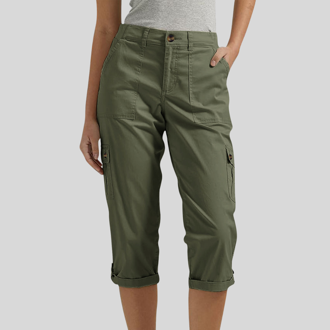 Pantaloni capri tip cargo Casey - Croială relaxată