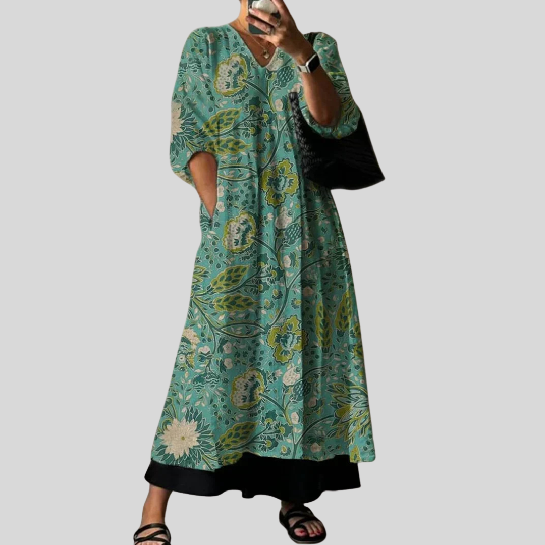 Elegant Dress with Floral Print Paula