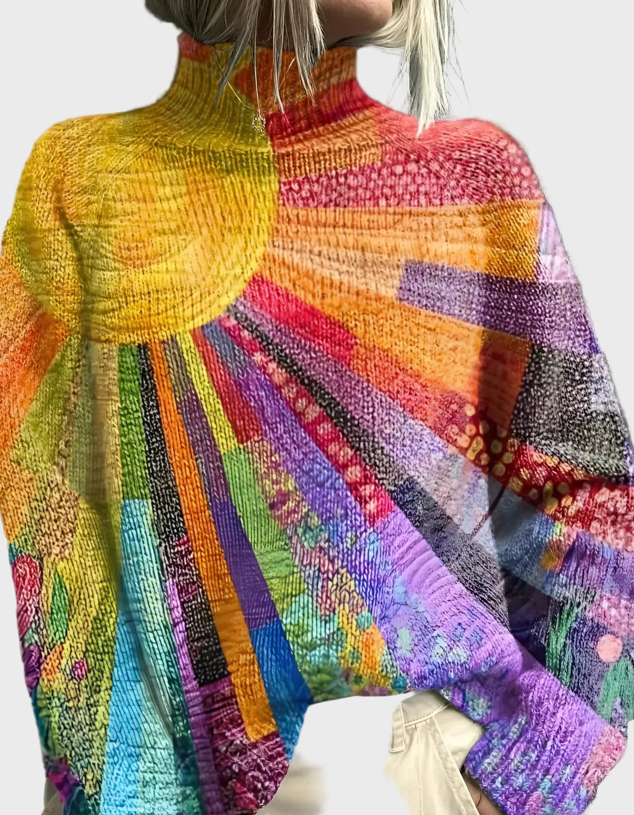 Knitwear Turtleneck with Bold Design