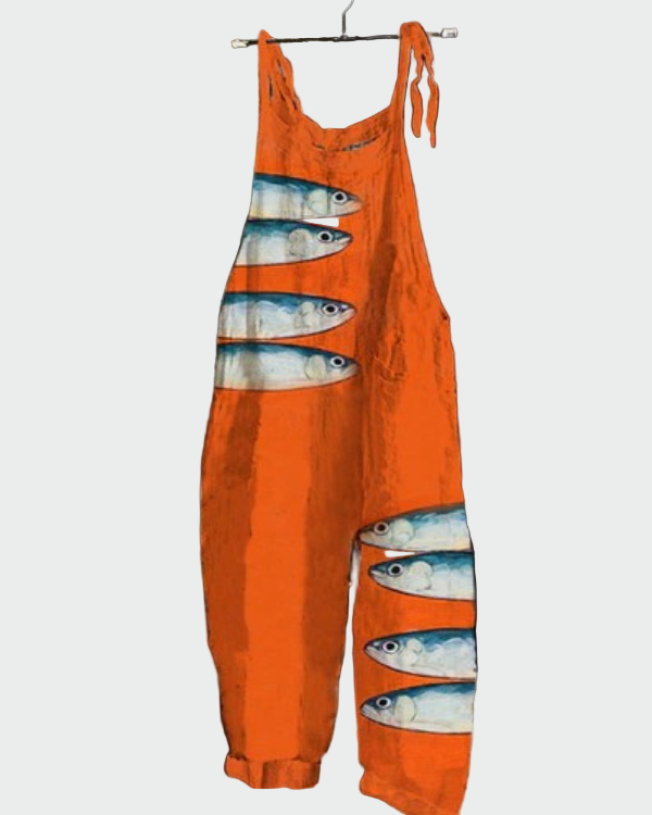 Salopetă retro cu pantaloni largi