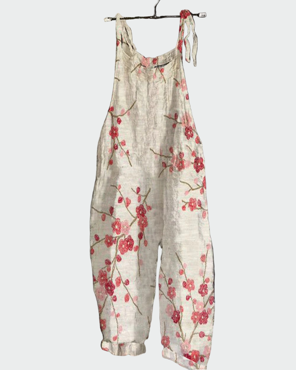 Salopetă retro cu imprimeu floral