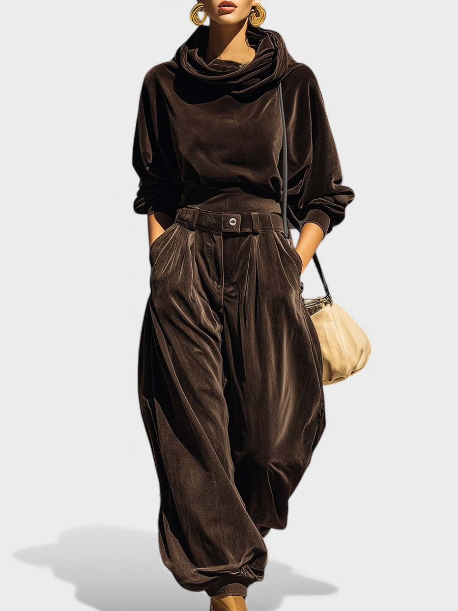 Carla™ | Set de catifea cu pantaloni largi