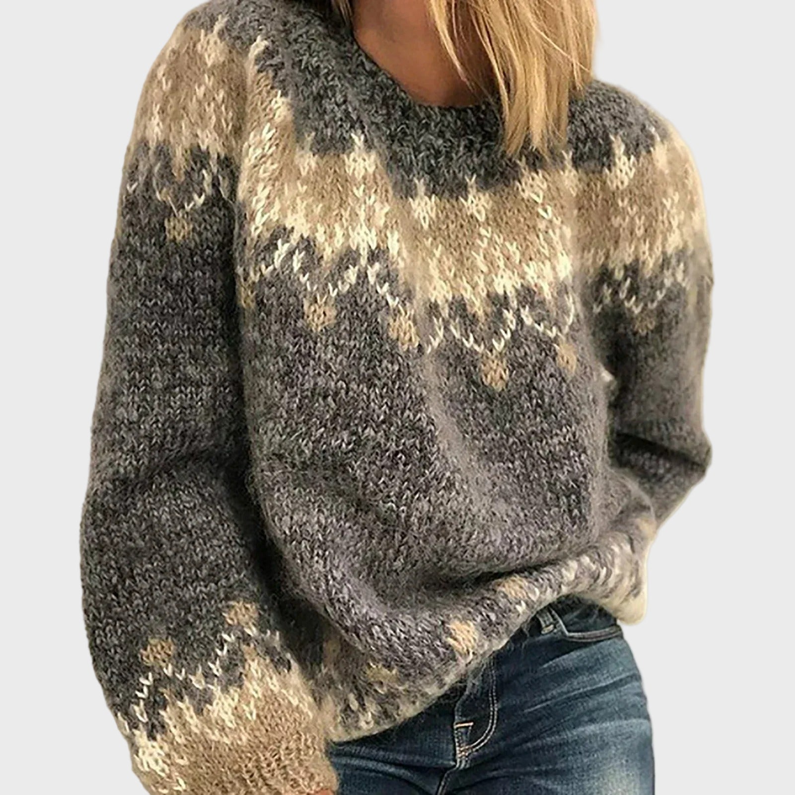 Warm Knitted Jacket with Collar