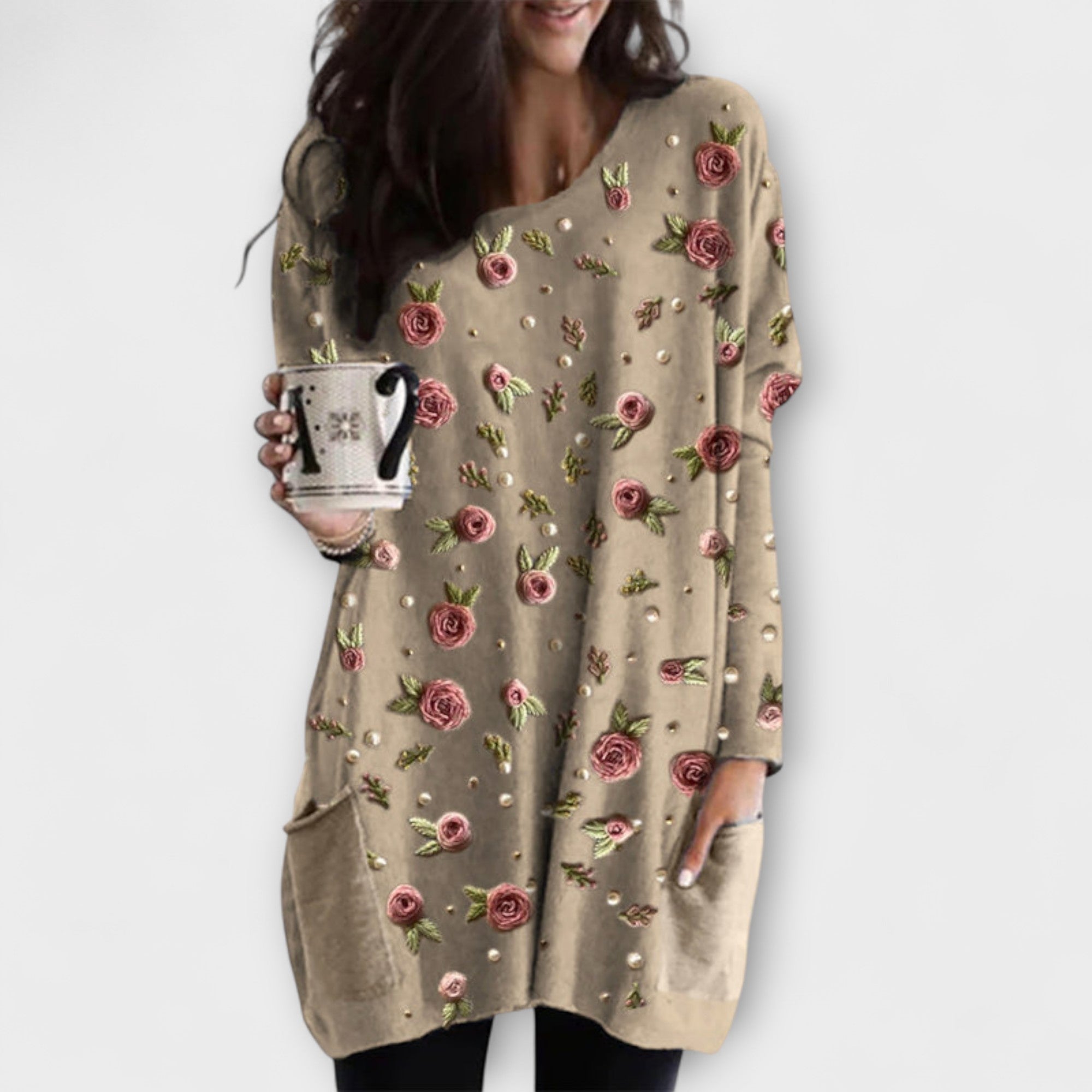 Leila - Tunica cu model floral