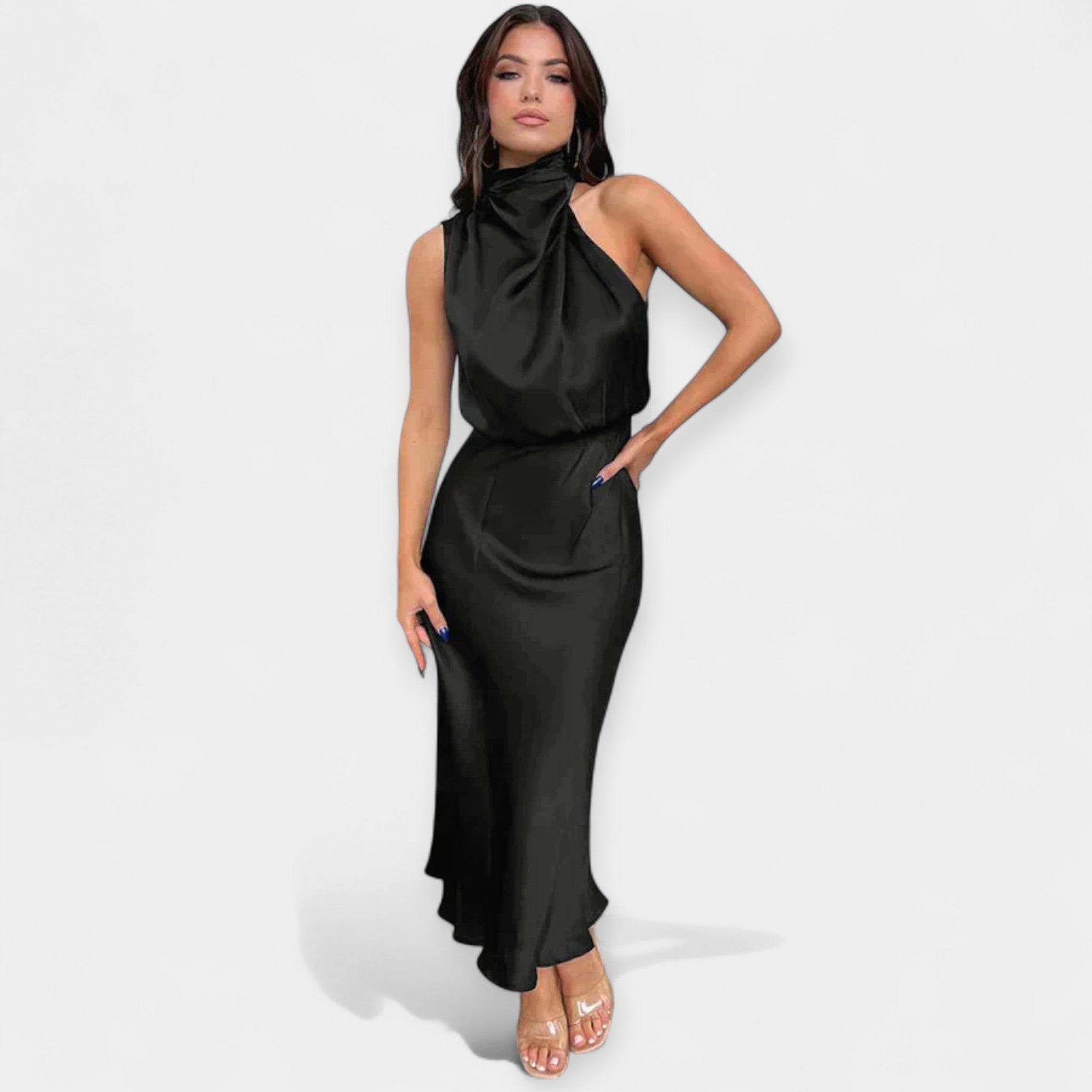 Rochie maxi cu umeri goi