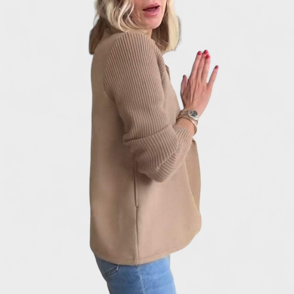 Monika - Elegant Jacket with Knitted Sleeves