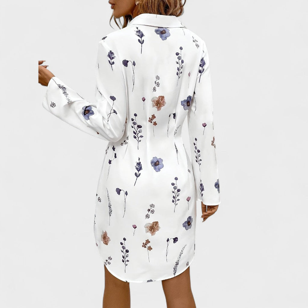 Noémia - Elegant Floral Shirt Dress