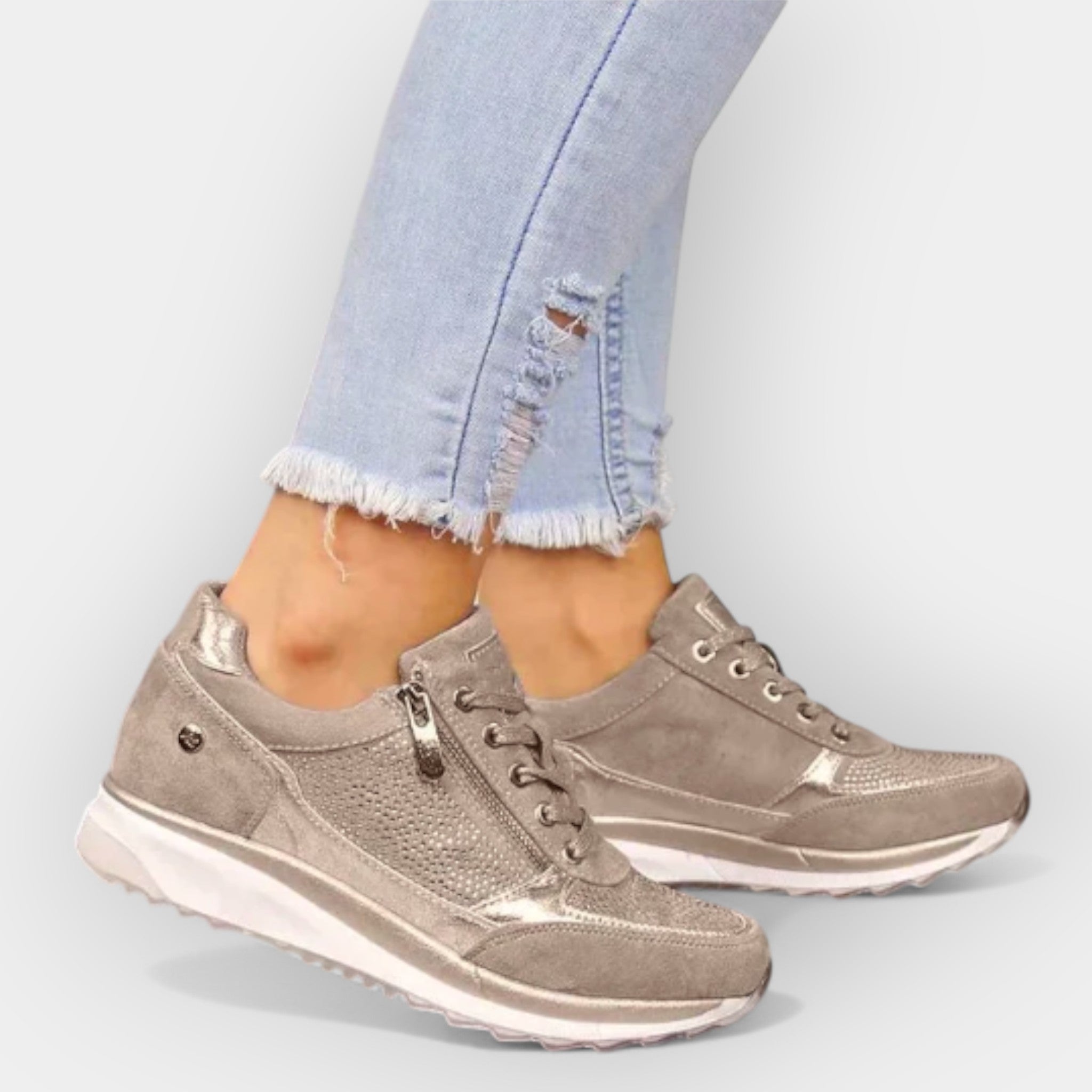 Pantofi sport anatomici cu fermoar