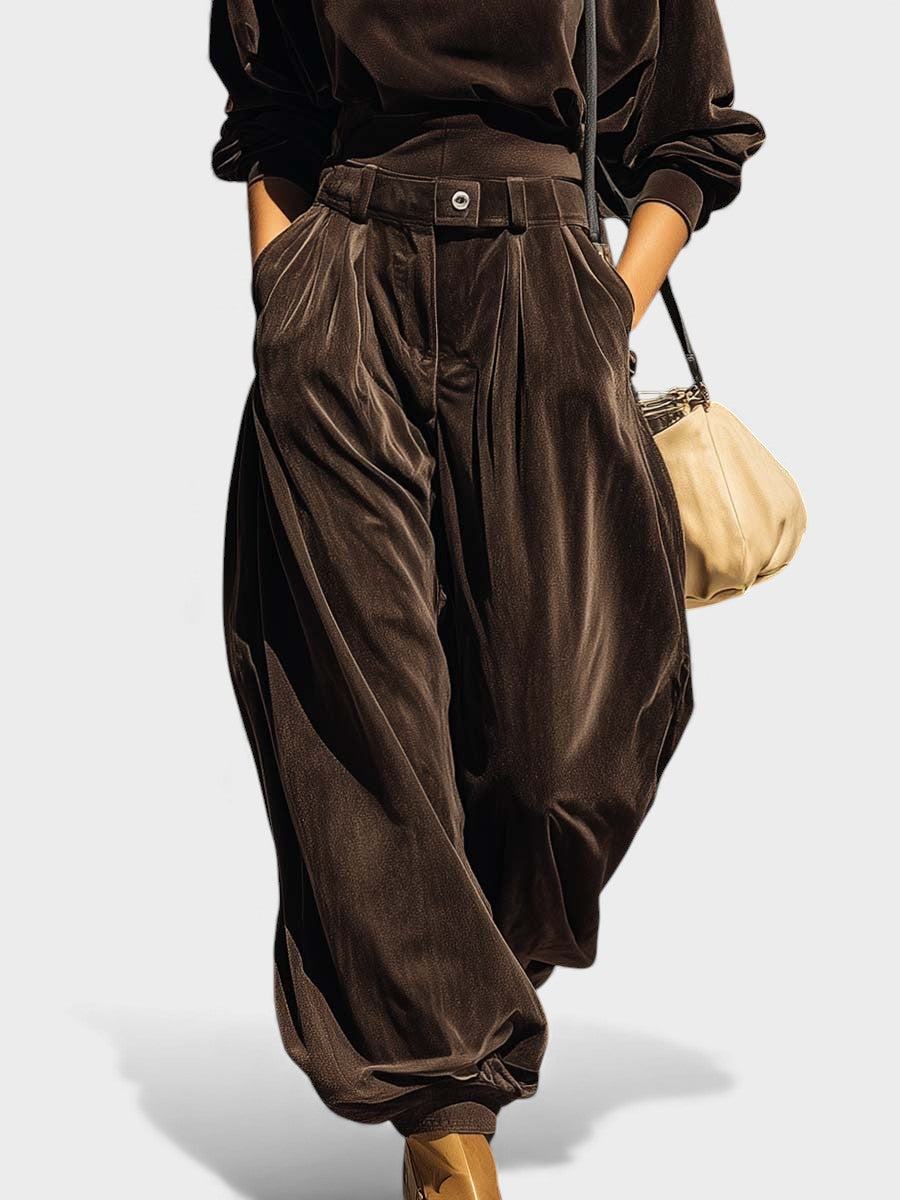 Carla™ | Set de catifea cu pantaloni largi
