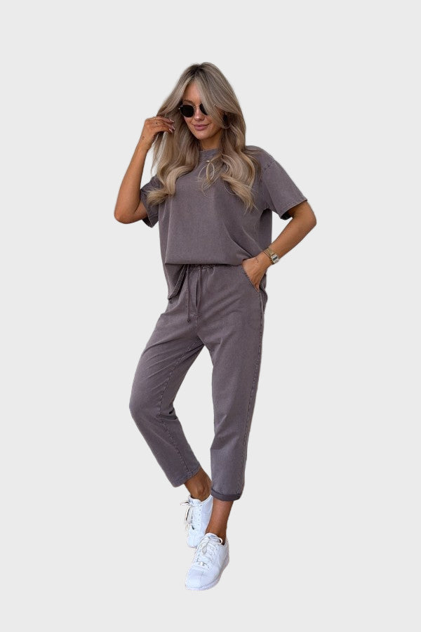 Set de 2 piese din bumbac dublu colorat
