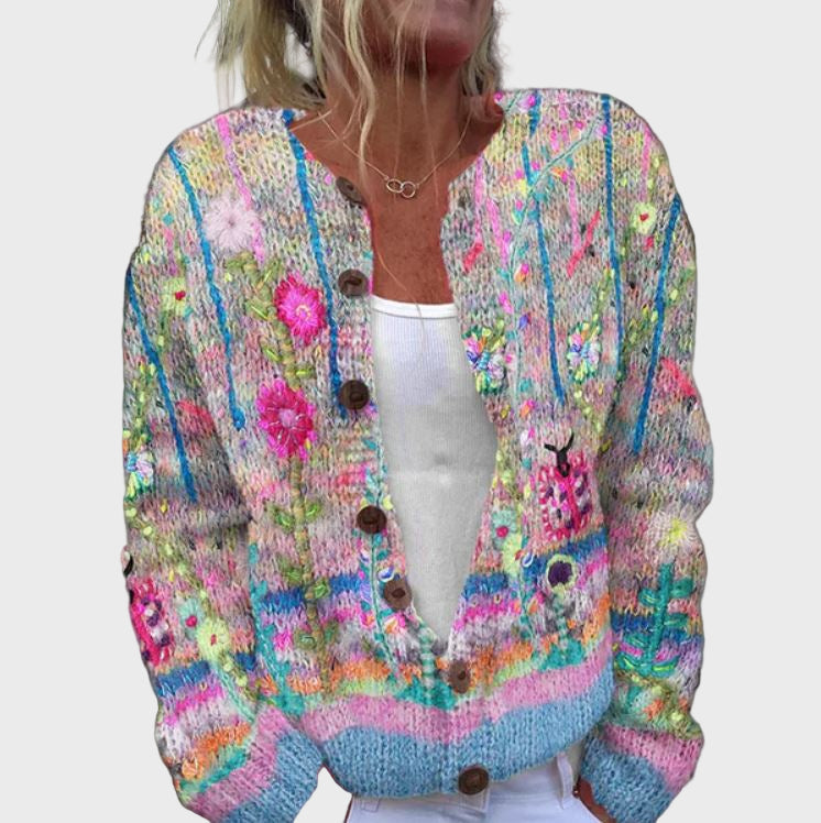 Pulover elegant cu model floral