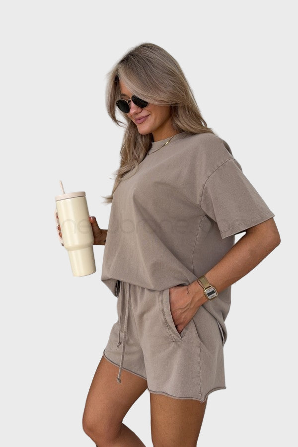 Set de 2 piese din bumbac dublu colorat