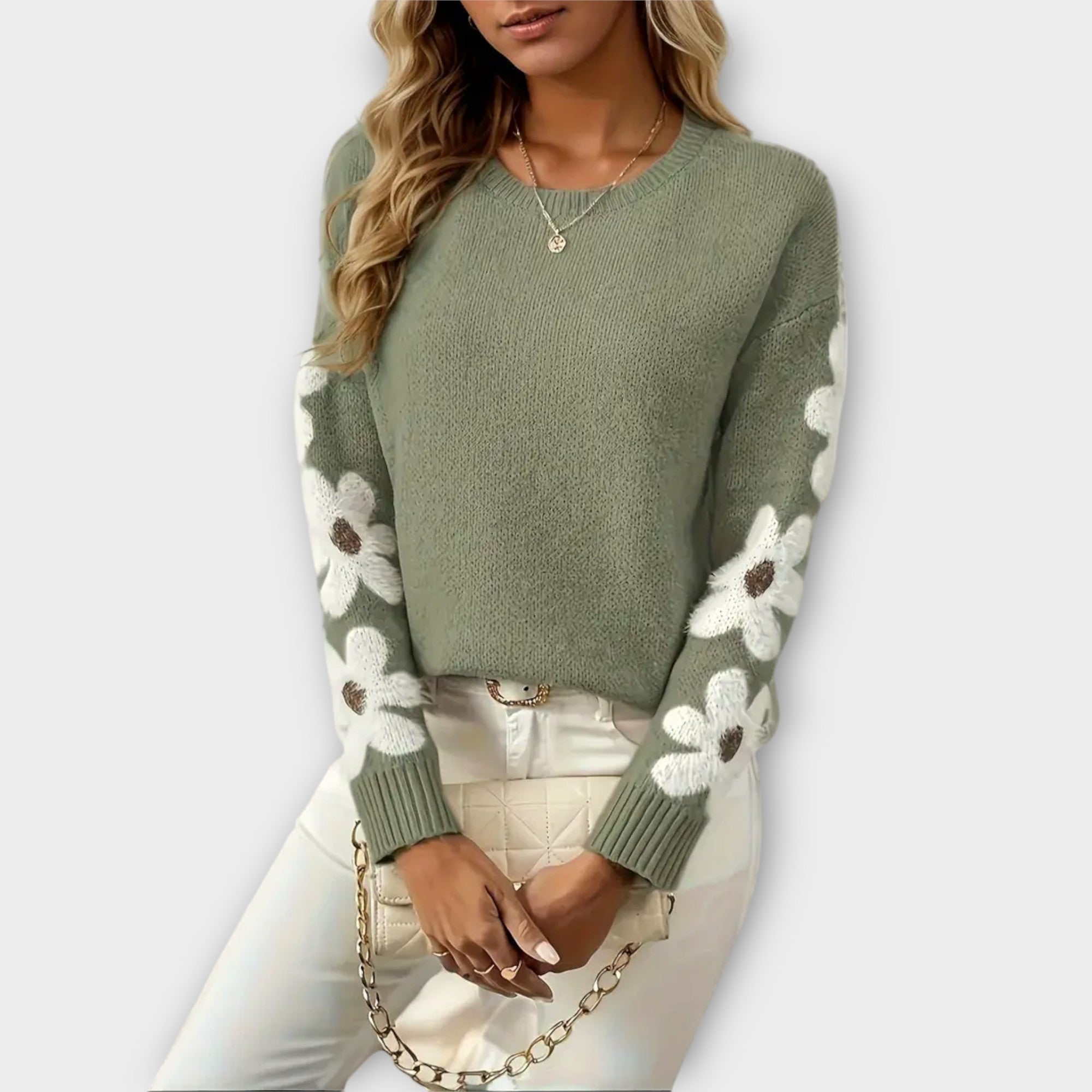 Silke - Pulover moale cu model floral