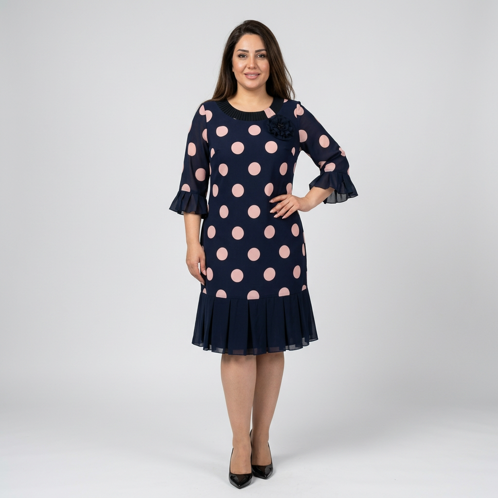 Victoria | Pleated Polka Dot Dress
