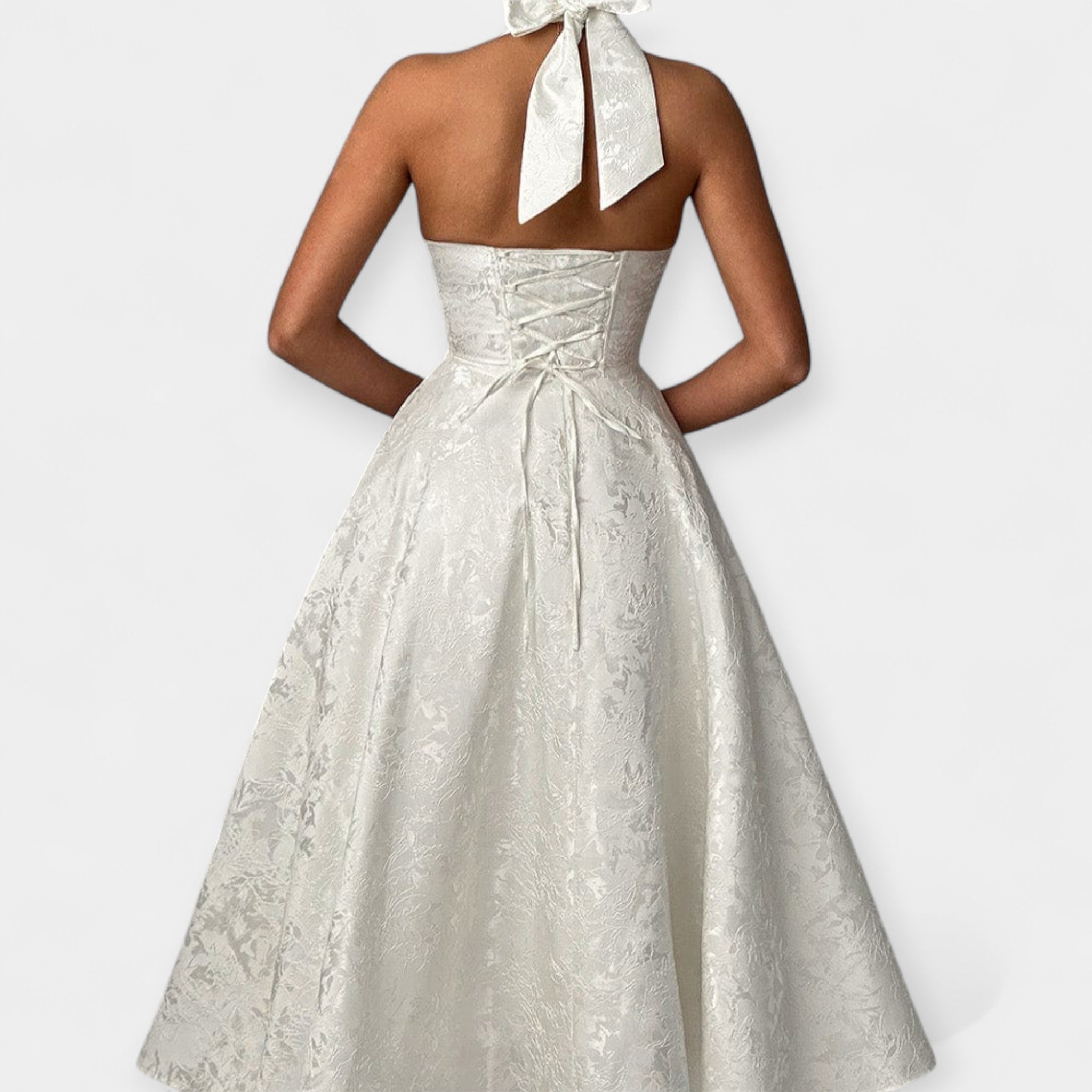 Soft Dress with Open Back and Corset Design