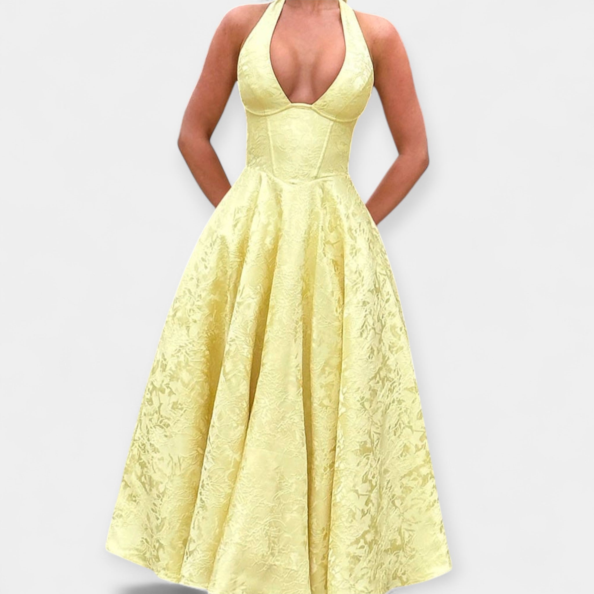 Soft Dress with Open Back and Corset Design