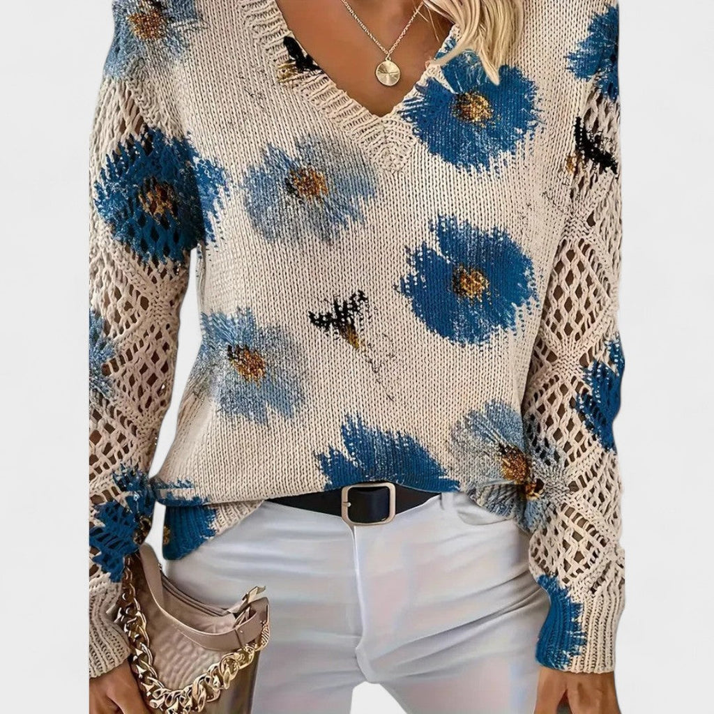Alma - Pulover elegant cu model floral