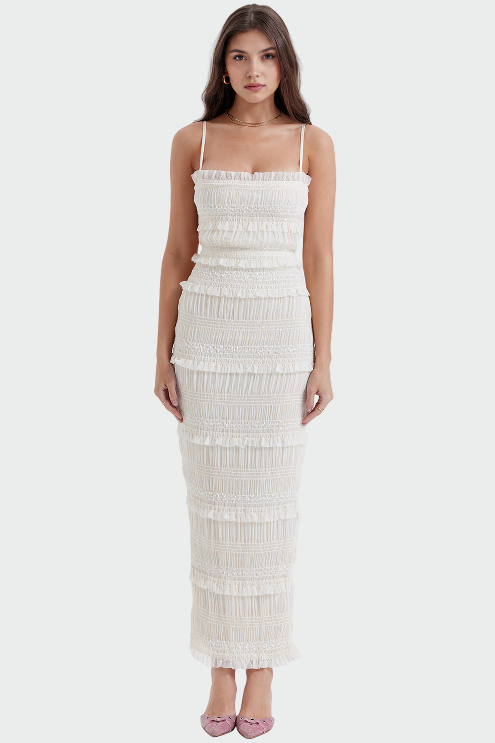 Rochie lungă romantică